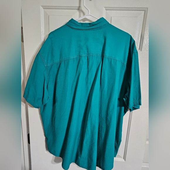 G.H. Bass & Co. 2XL Teal Short Sleeve Fishing Outdoor Hiking Utility Button Top - Picture 3 of 6